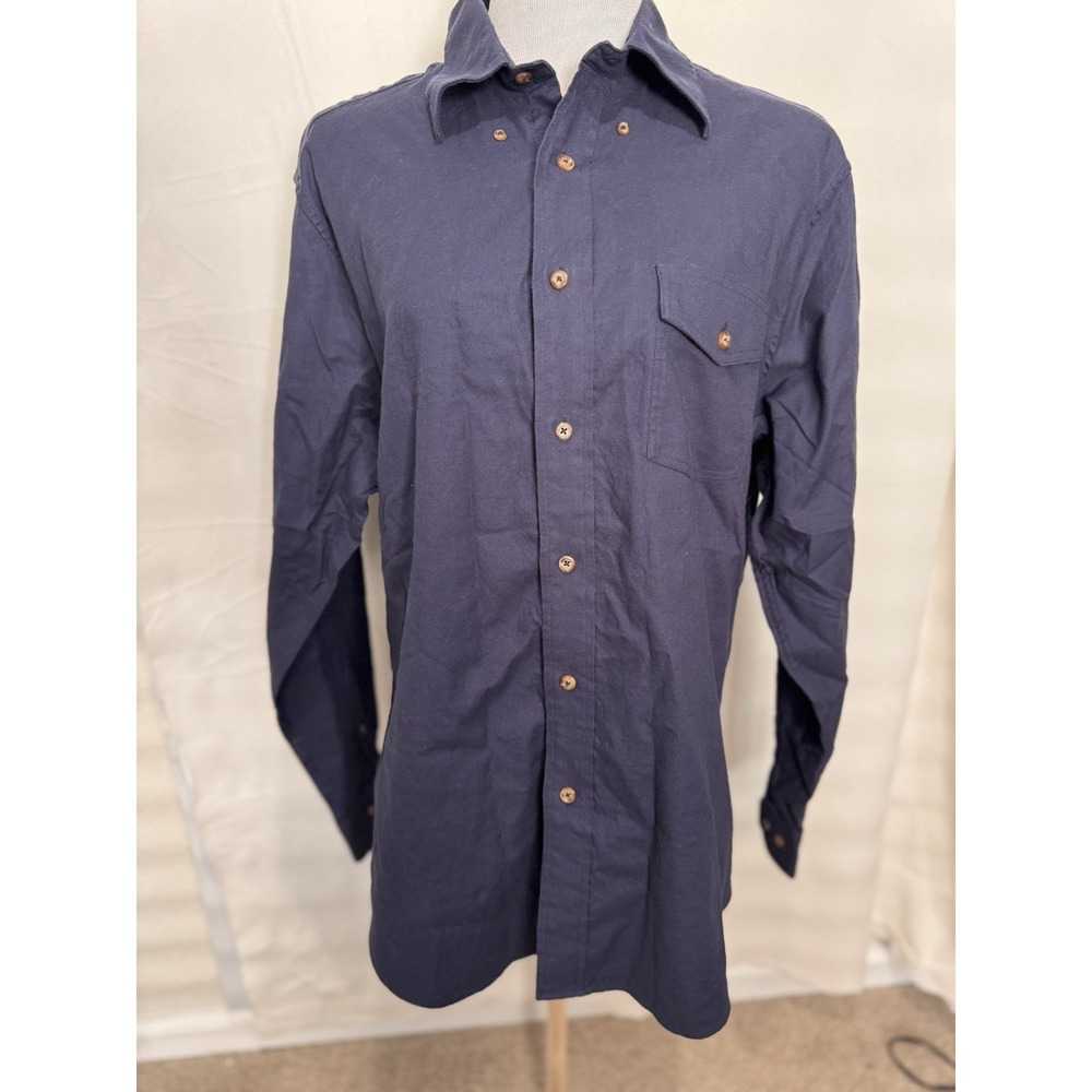 Brooks Brothers  cotton slim fit Button Up Casual‎ shirt large Blue
